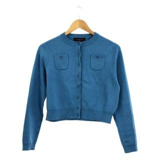 CABaN / キャバン | 2021AW | コットン カシミヤ クルーネック ハイゲージ ニットカーディガン | XS | ブルー | レディース(カーディガン)