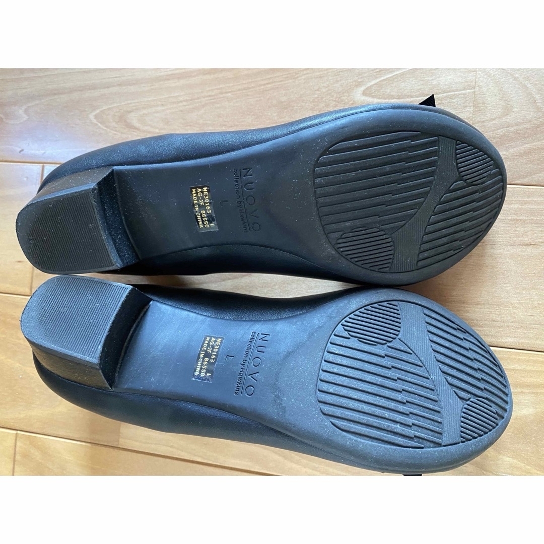 NUOVO黒リボンパンプスL レディースの靴/シューズ(ハイヒール/パンプス)の商品写真