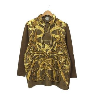 エルメス(Hermes)の【美品】  HERMES / エルメス | 切替ニット プルオーバー | XL | ブラウン | レディース(ニット/セーター)