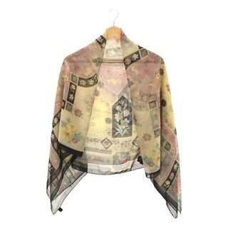 エトロ(ETRO)のETRO / エトロ | シルク フラワー大判スカーフ | ネイビー/イエロー/ピンク(その他)