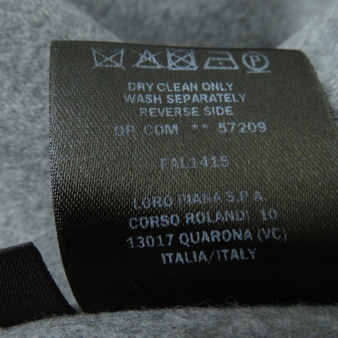 メール便なら送料無料 未使用品 Loro Piana ロロピアーナ FAL1415 カシミヤ100％ 比翼仕立て ジャケット グレー 38 イタリア製 レディース