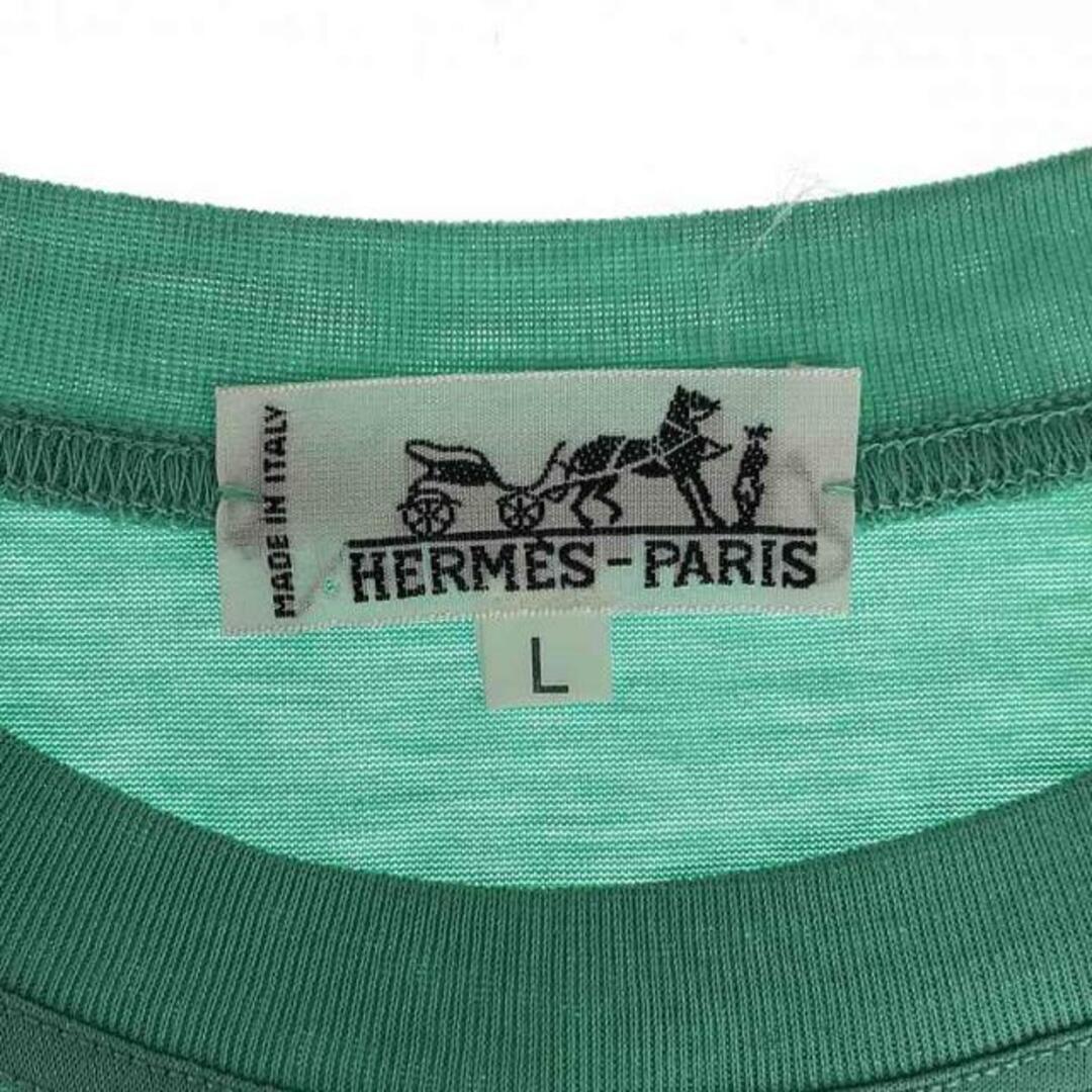 Hermes(エルメス)のHERMES / エルメス | エンブロイダリーロゴ クルーネックTシャツ | L | エナメルグリーン | レディース レディースのトップス(Tシャツ(半袖/袖なし))の商品写真