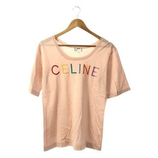 セリーヌ(celine)の【美品】  CELINE / セリーヌ | 刺しゅうロゴ カットソー | 40 | ライトピンク | レディース(Tシャツ(半袖/袖なし))