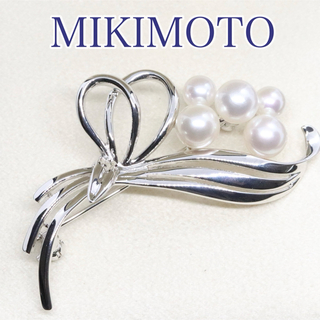 ミキモト(MIKIMOTO)のミキモト 花束 ブローチ シルバー パール(ブローチ/コサージュ)