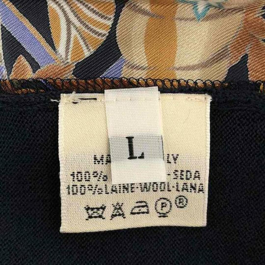 HERMES / エルメス | 秋の模様 スカーフ柄 切替ニット | L HERMES / エルメス | 秋の模様 スカーフ柄 切替ニット | L