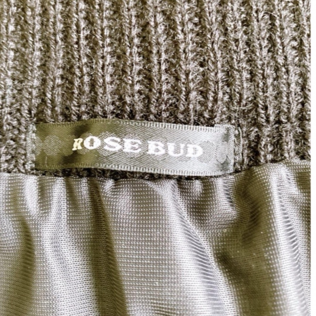 ROSE BUD(ローズバッド)のROSE BUD タイトスカート ニット　チェック　ラメ　ブラック×グリーン レディースのスカート(ひざ丈スカート)の商品写真