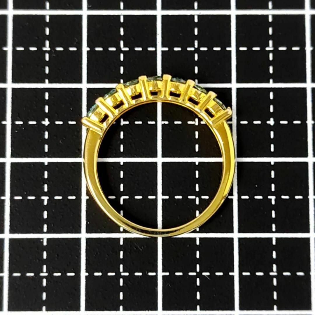 【新品】✨ブルーグリーン モアサナイト　リング　サイズ11.5　ハーフエタニティ レディースのアクセサリー(リング(指輪))の商品写真