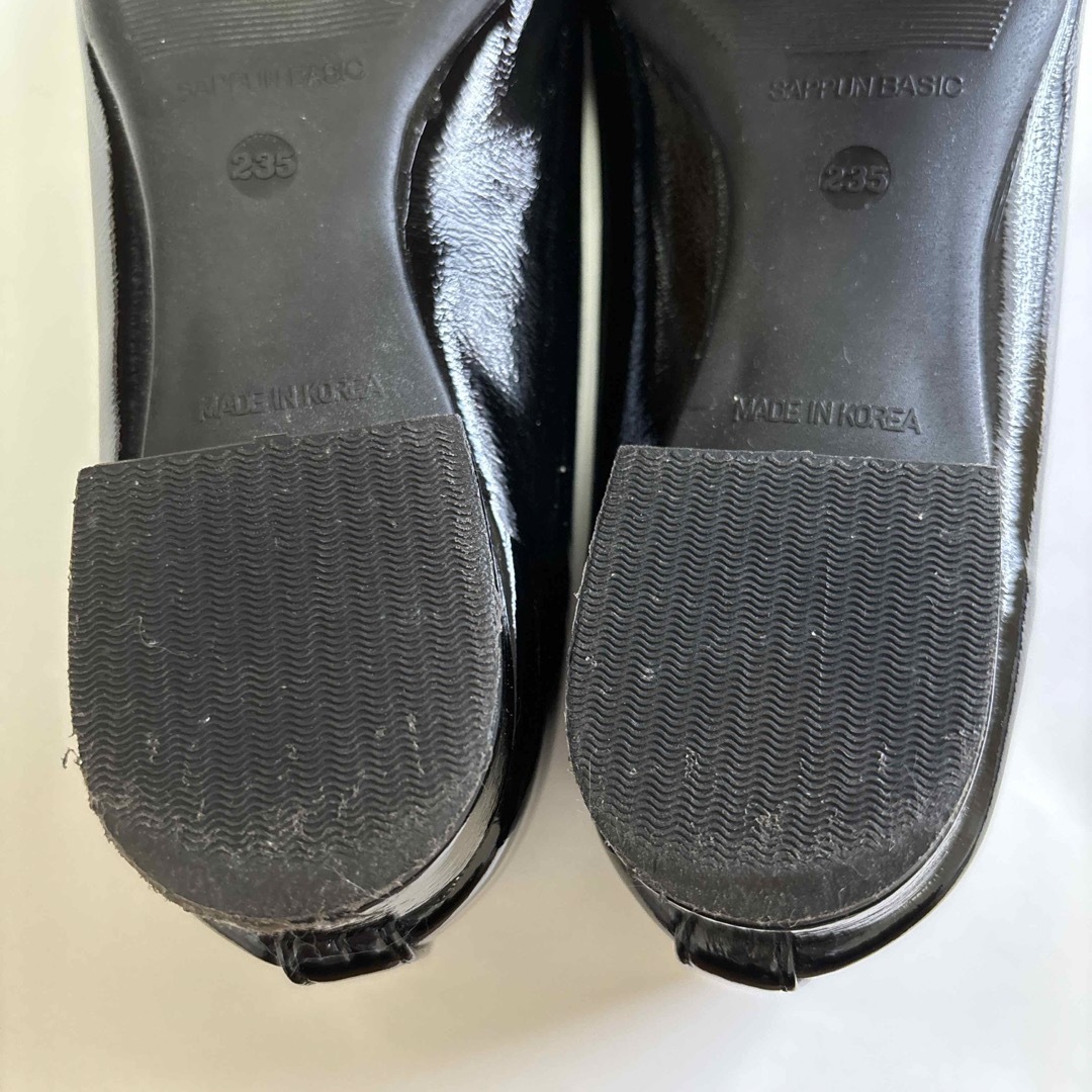 バレエシューズ（黒エナメル） レディースの靴/シューズ(バレエシューズ)の商品写真