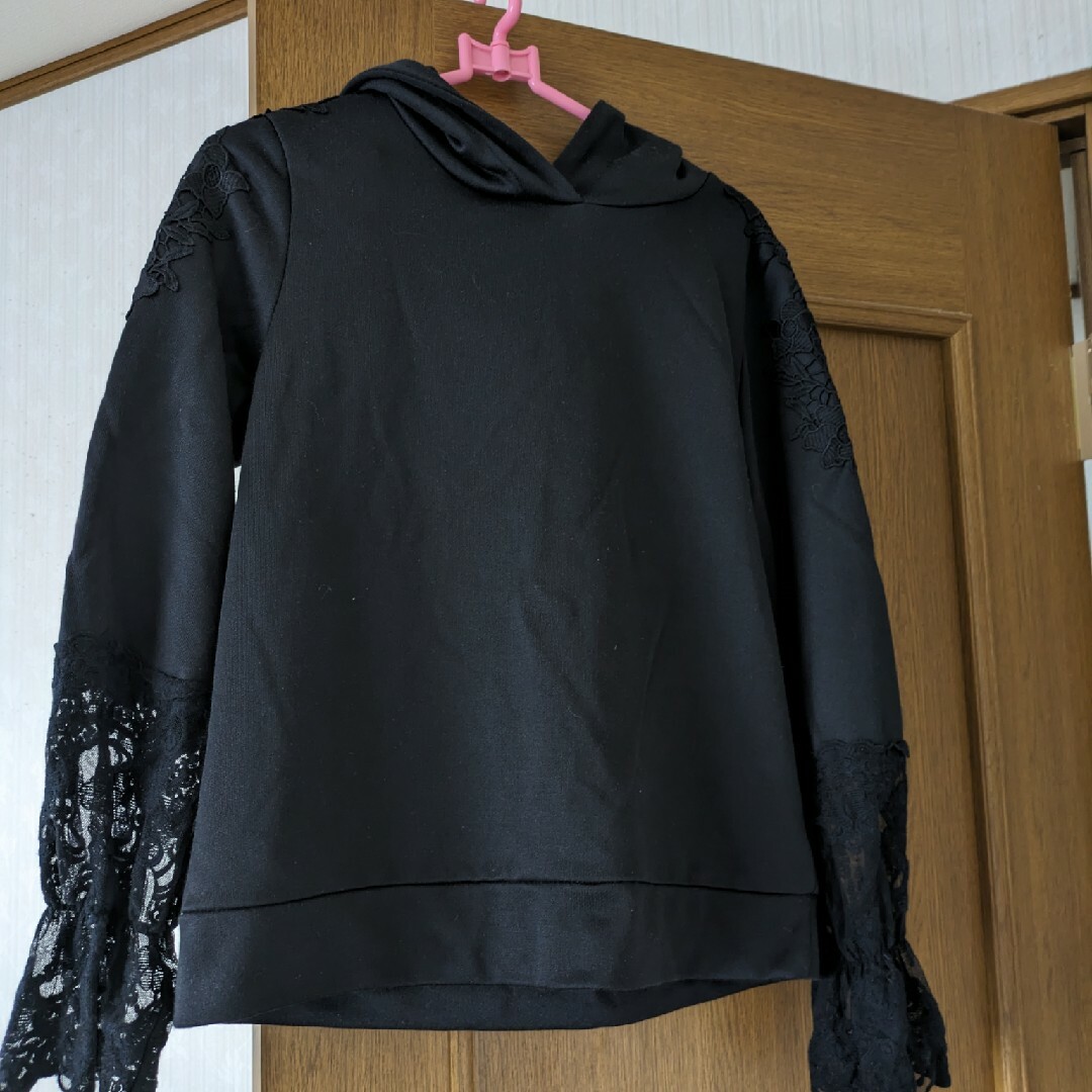 Style Ravie＊袖がレースの黒パーカー＊サイズ9 レディースのトップス(パーカー)の商品写真