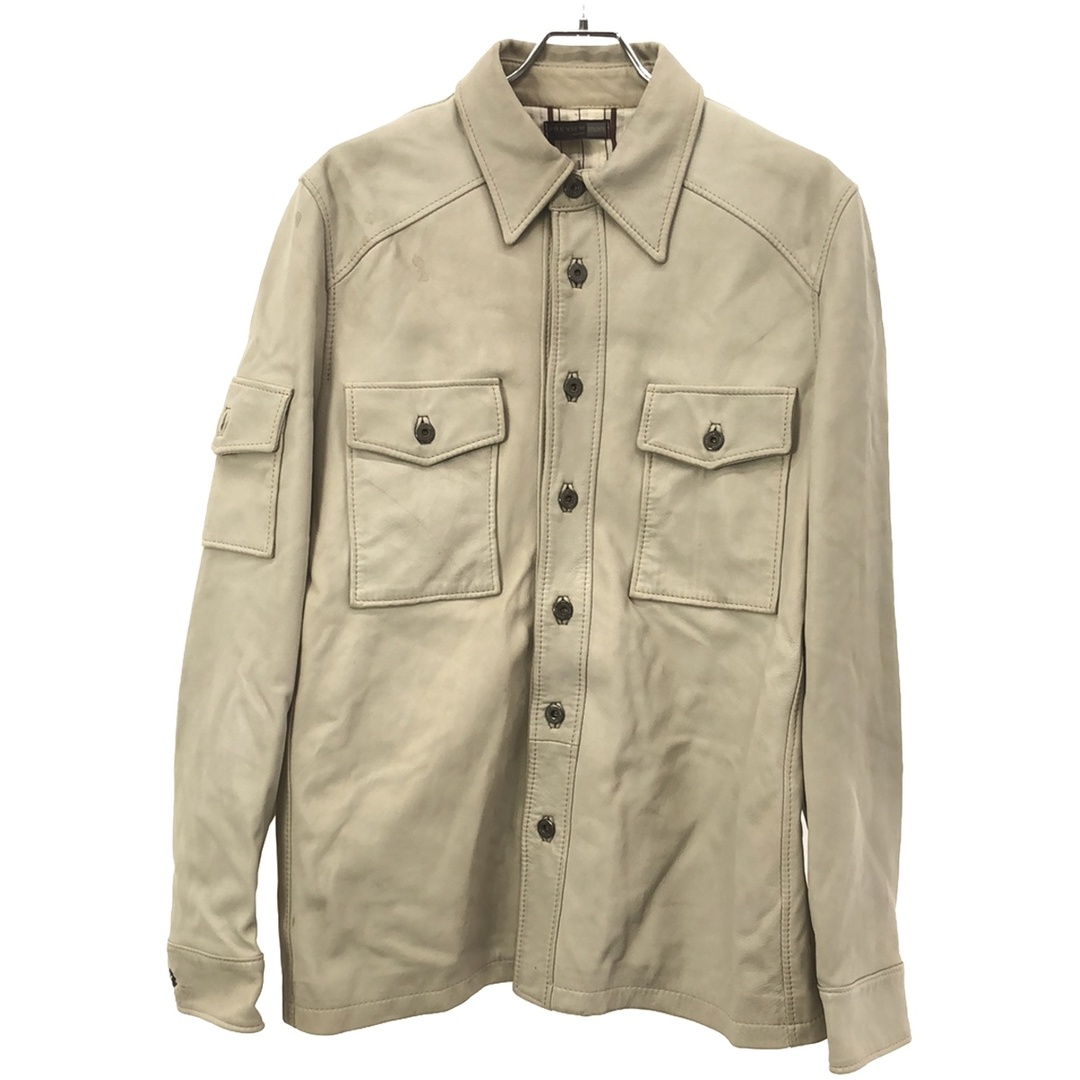 PREVIEW プレビュー ラムレザーシャツジャケット ホワイト 50 メンズのジャケット/アウター(レザージャケット)の商品写真