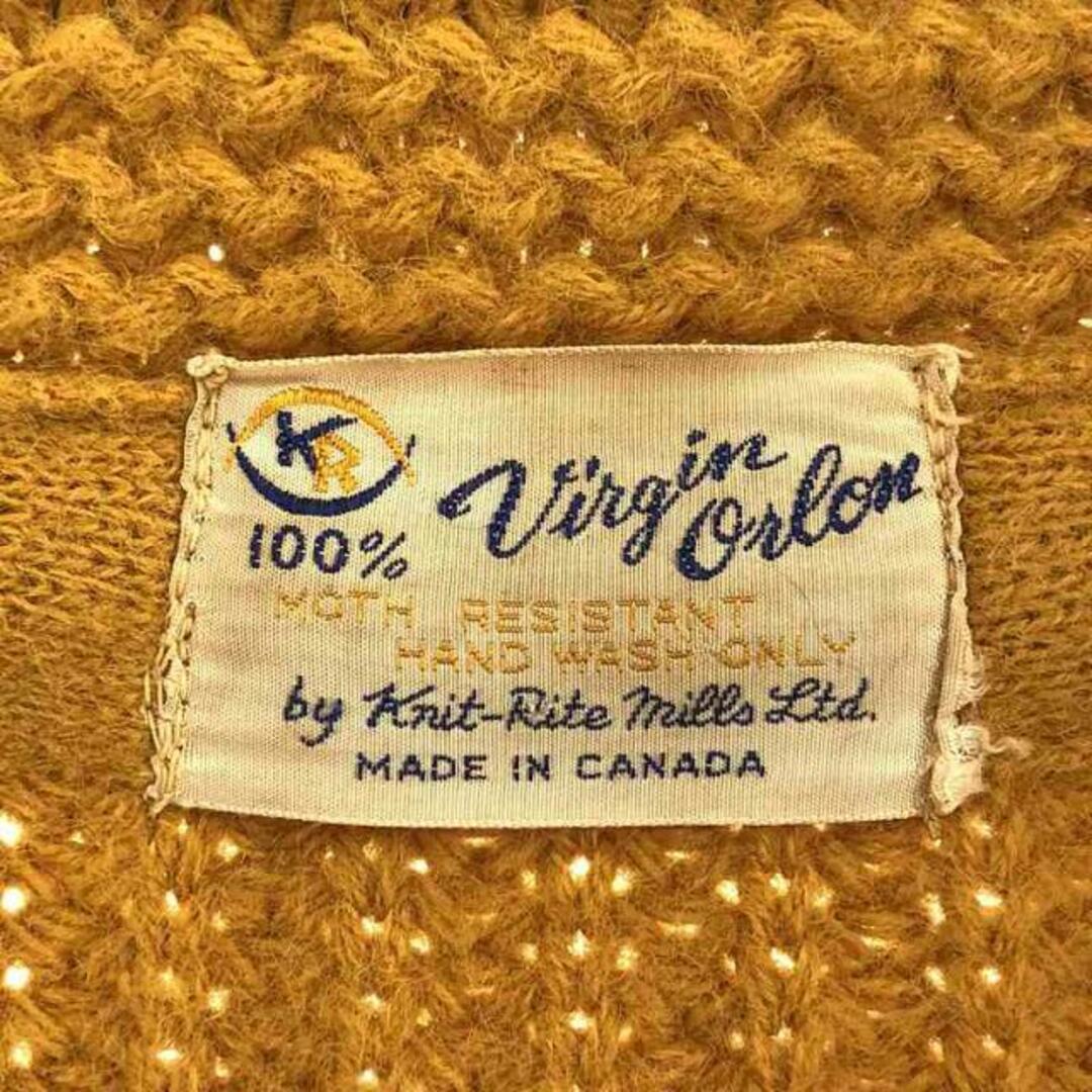 VINTAGE / ヴィンテージ古着 | 推定1960s～ カナダ製 Knit Rite Mills Ltd /  両面 フィシング ショールカラー ニットカーディガン | イエロー/オフホワイト | メンズ メンズのトップス(カーディガン)の商品写真