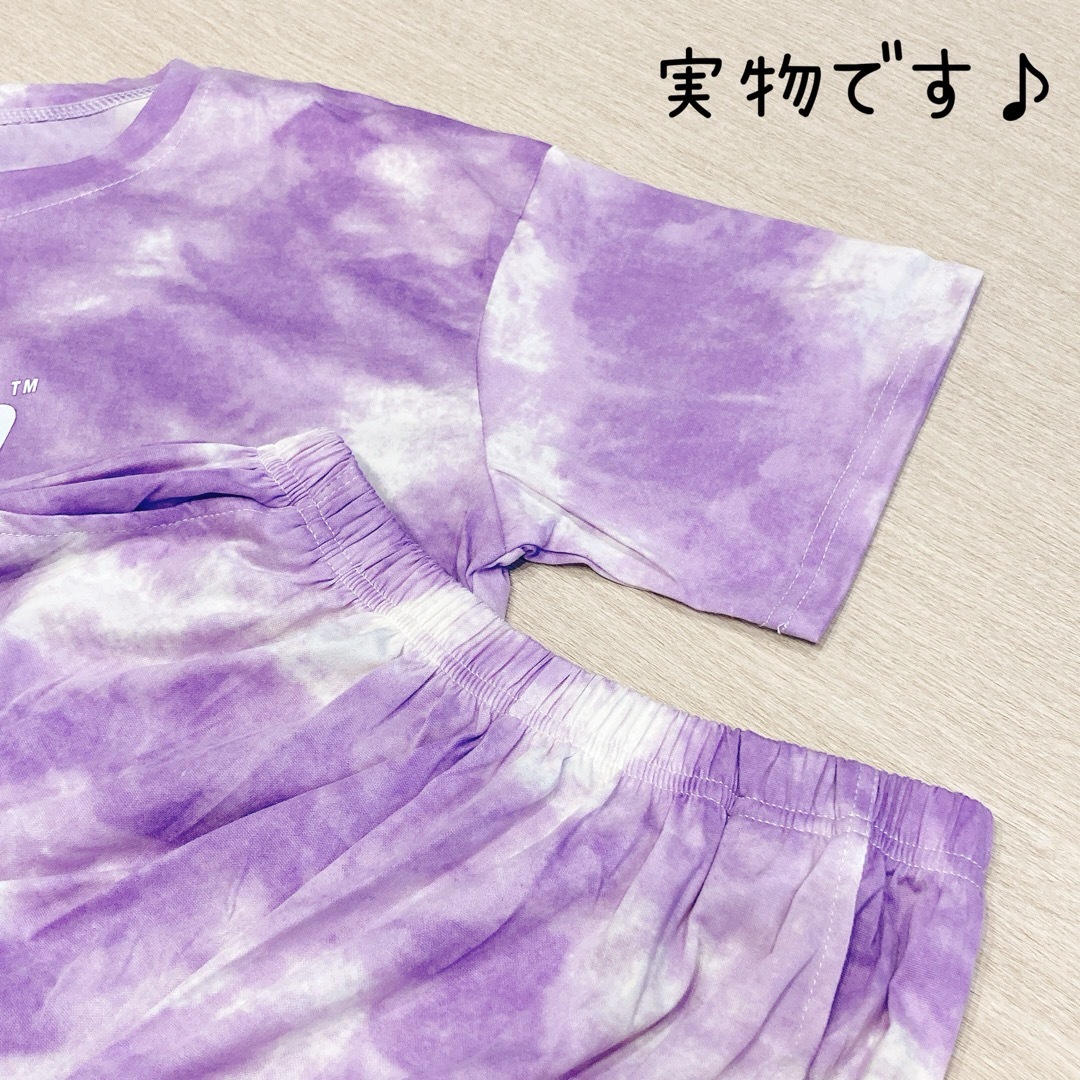 ルームウェア レディース セットアップ XL 半袖 Tシャツ ゆったり 紫 韓国 レディースのルームウェア/パジャマ(ルームウェア)の商品写真