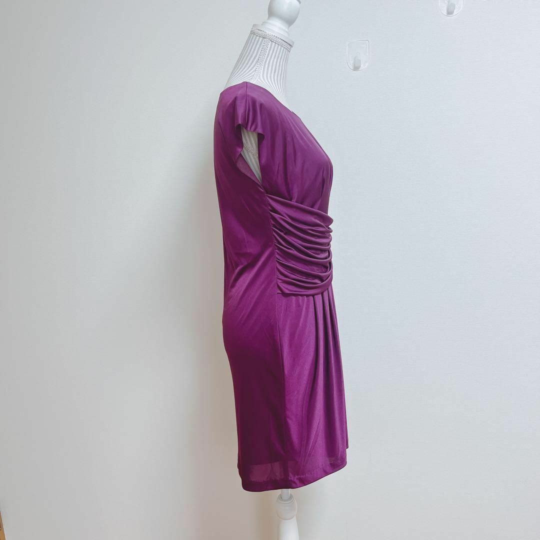 STRAWBERRY-FIELDS(ストロベリーフィールズ)のストロベリーフィールズ　パーティードレス　ウエストドレープワンピース　日本製 レディースのフォーマル/ドレス(その他ドレス)の商品写真