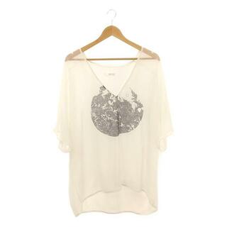 HATRA / ハトラ | グラフィックプリント オーバーサイズ VネックTシャツ ユニセックス | ホワイト | レディース(Tシャツ(半袖/袖なし))