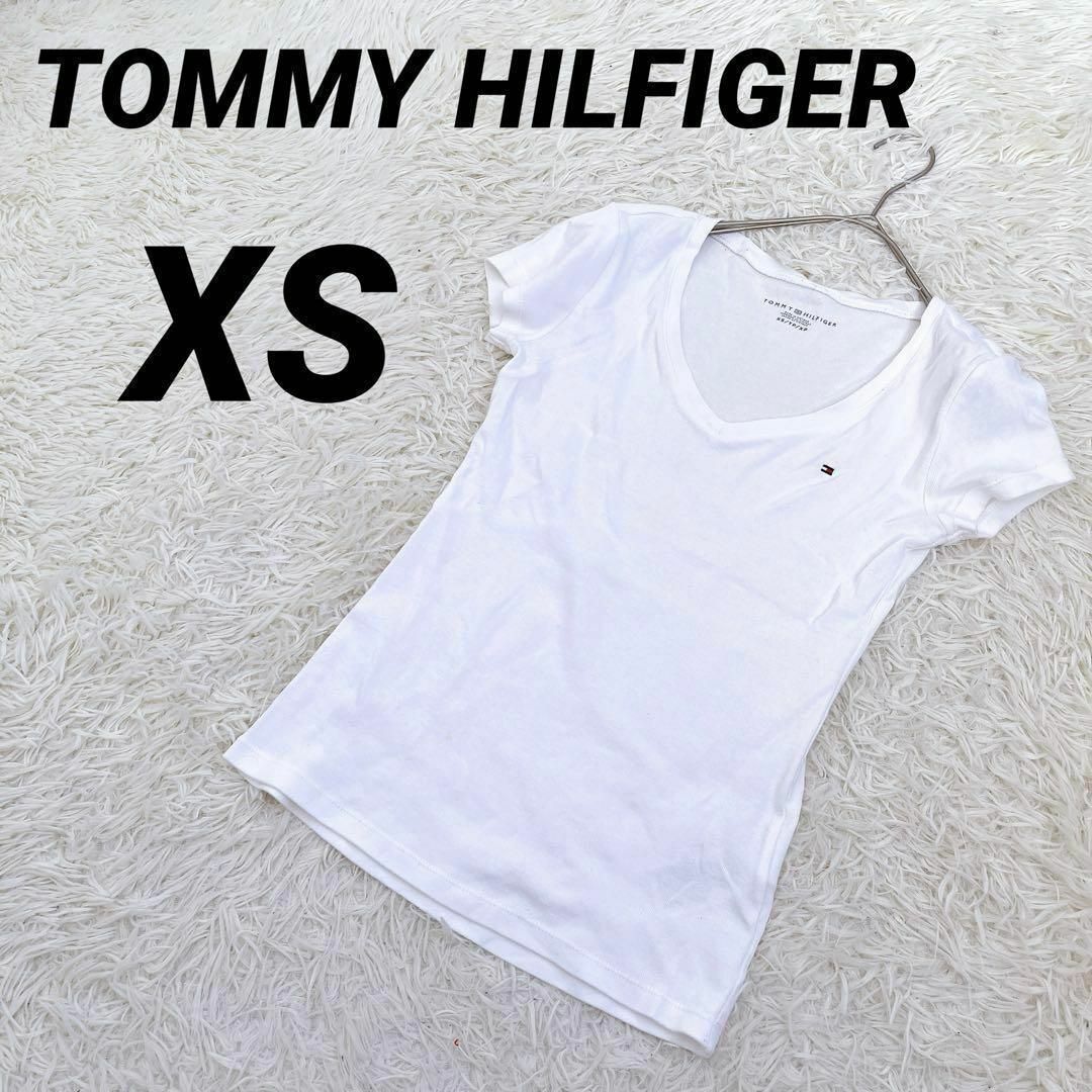TOMMY HILFIGER(トミーヒルフィガー)の【TOMMY HILFIGER】トミーヒルフィガー（XS）Tシャツ トップス レディースのトップス(Tシャツ(半袖/袖なし))の商品写真