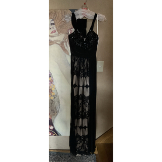 タダシショウジ(TADASHI SHOJI)の新品 USAロングドレス  WS BLACK XS(ロングドレス)
