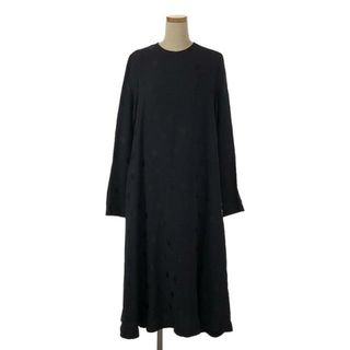 ラフシモンズ(RAF SIMONS)の【美品】  RAF SIMONS / ラフシモンズ | 2021AW | LONG SLEEVE DRESS WITH PRINTED POCKET HOLES ドット ポケットプリント ワンピース | 38 | ネイビー / ブラック | レディース(ロングワンピース/マキシワンピース)