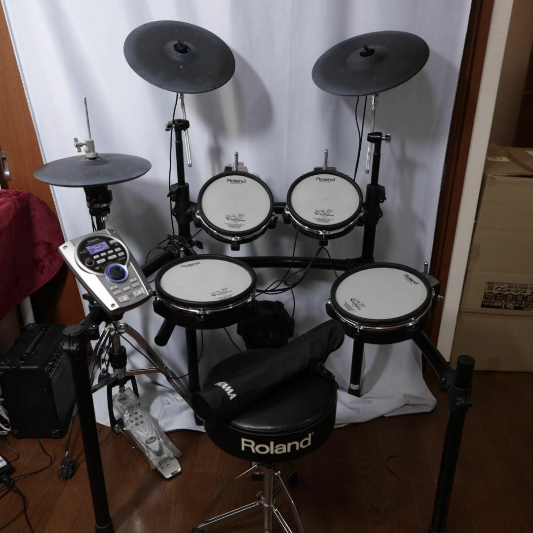 【7592】 Roland TD-15 ローランド 電子ドラム 椅子スティック付 楽器のドラム(電子ドラム)の商品写真