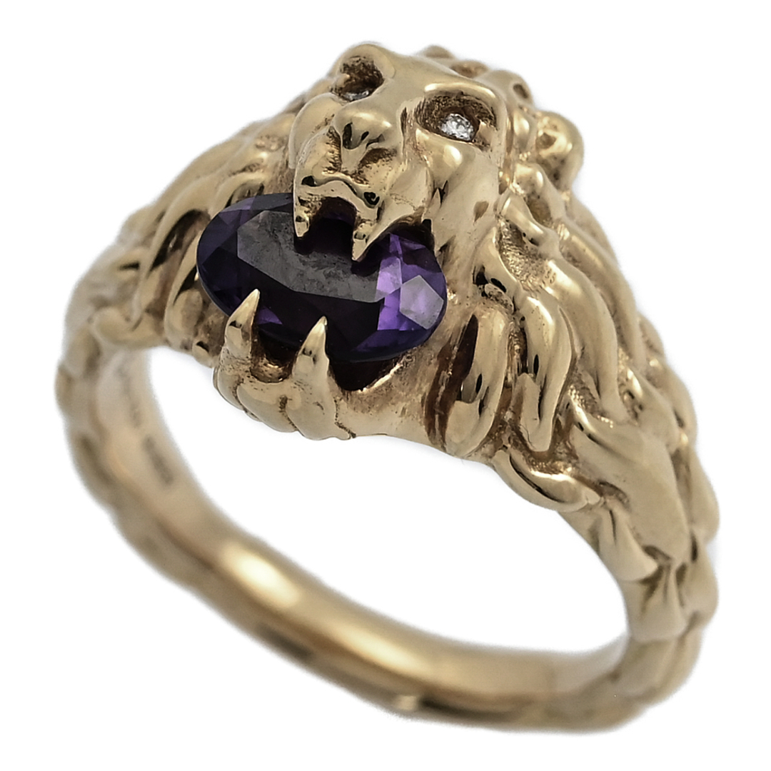Gucci(グッチ)のグッチ ライオンヘッド アメシスト（アメジスト） リング・指輪 レディースのアクセサリー(リング(指輪))の商品写真