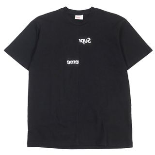 コムデギャルソン(COMME des GARCONS)の美品 COMME des GARCONS コムデギャルソン Supreme シュプリーム 18AW コットン100% Split Box Logo Tee スプリットボックスロゴ クルーネック 半袖Ｔシャツ ブラック S 正規品(Tシャツ/カットソー(半袖/袖なし))