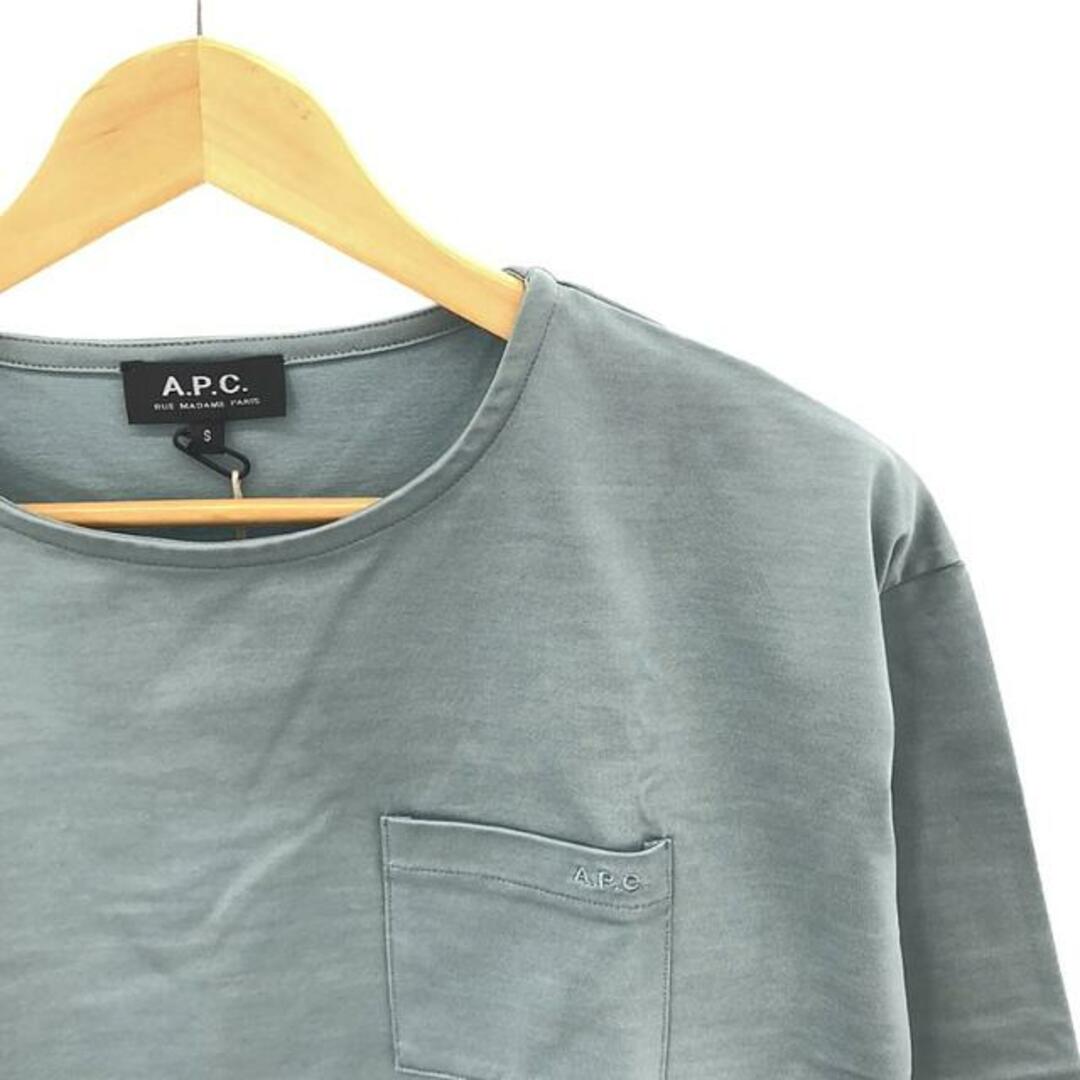 A.P.C(アーペーセー)の【新品】  A.P.C. / アーペーセー | ロゴ刺しゅう ハーフスリーブ ポケットTシャツ | S | ライトブルー | レディース レディースのトップス(Tシャツ(半袖/袖なし))の商品写真