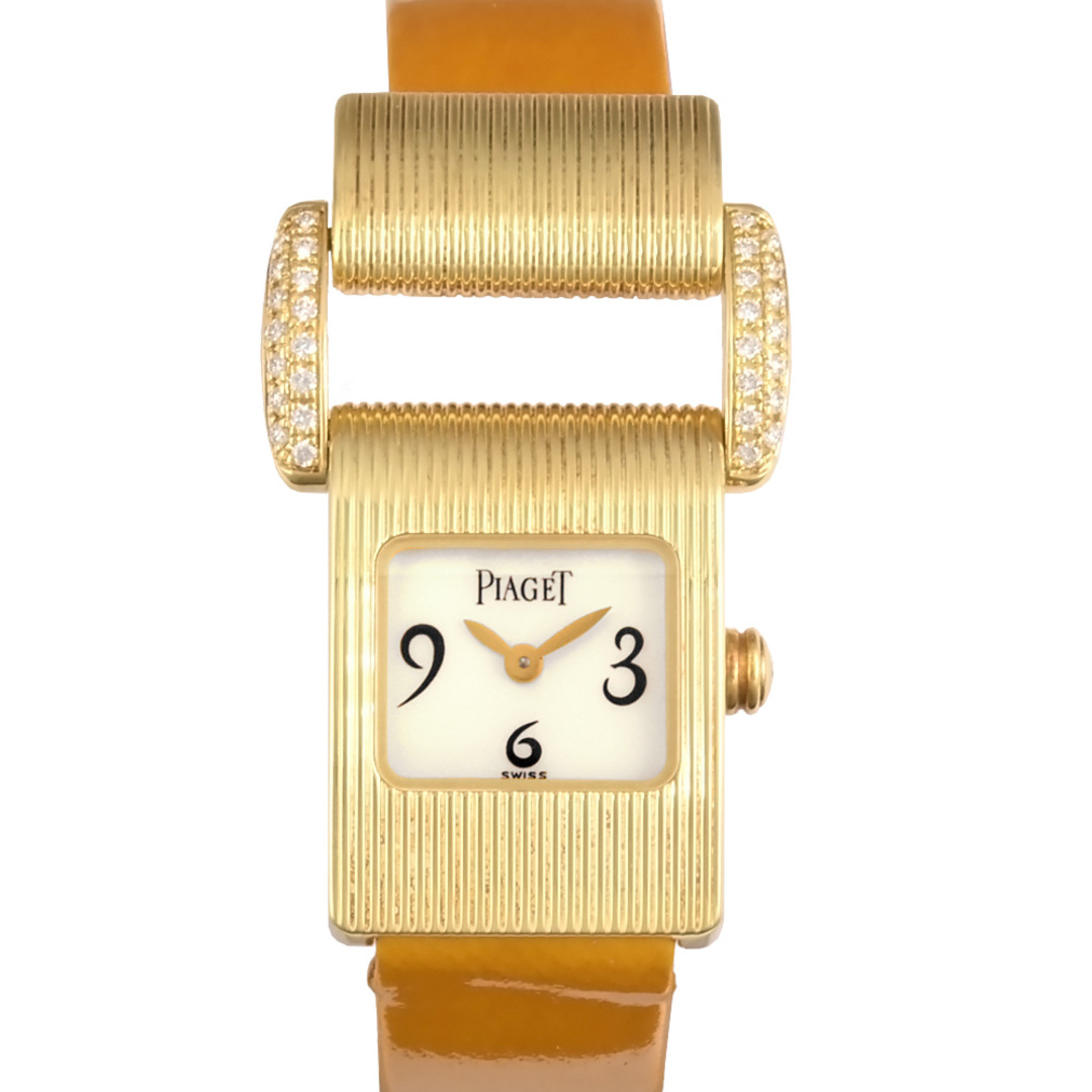 PIAGET(ピアジェ)のピアジェ PIAGET 5222 ミスプロトコール 腕時計 ホワイトシェル文字盤 金無垢 ダイヤモンド 替えベルト付 レディース【中古】 レディースのファッション小物(腕時計)の商品写真