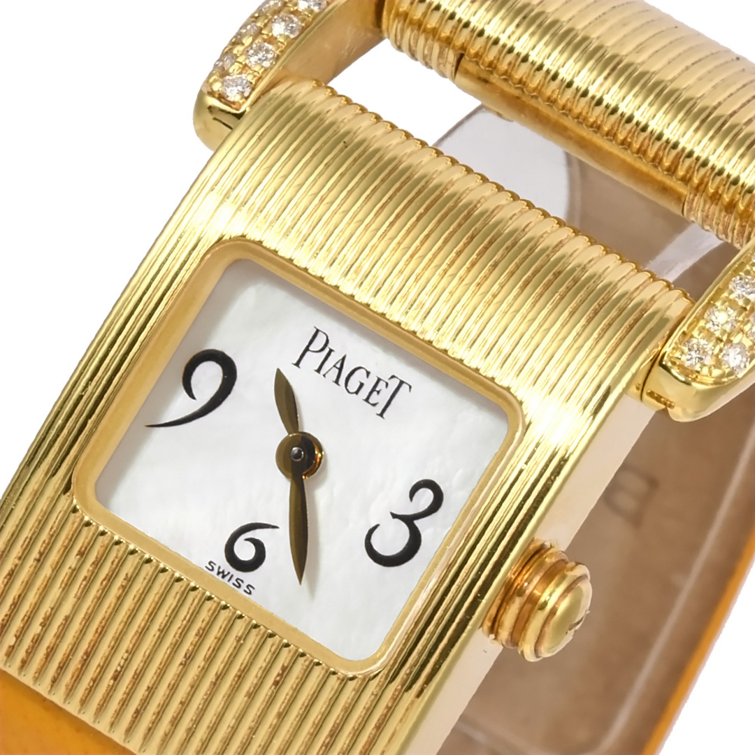 PIAGET(ピアジェ)のピアジェ PIAGET 5222 ミスプロトコール 腕時計 ホワイトシェル文字盤 金無垢 ダイヤモンド 替えベルト付 レディース【中古】 レディースのファッション小物(腕時計)の商品写真