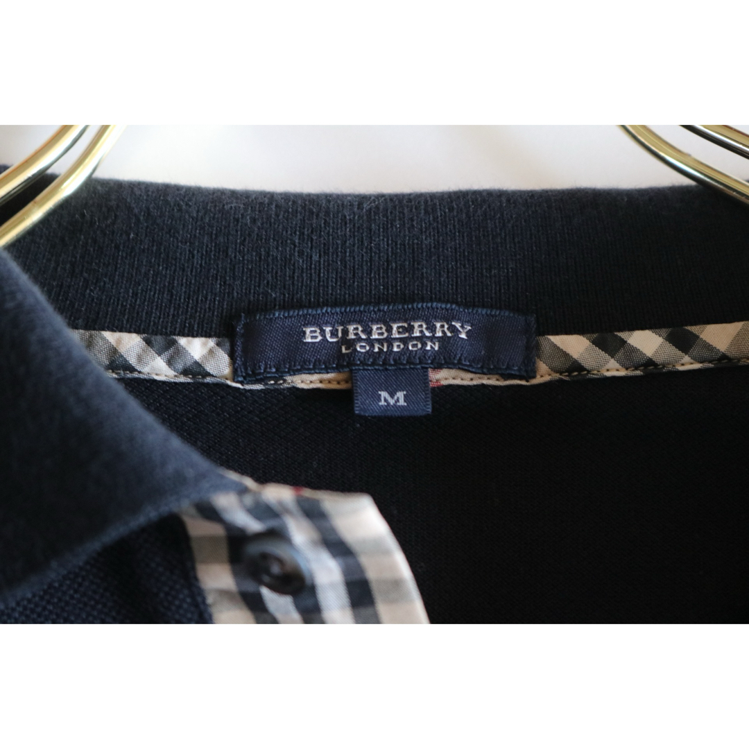 BURBERRY(バーバリー)の【BURBERRY】長袖ポロシャツ　ノバチェック　ロゴ　黒　日本製　M★ メンズのトップス(ポロシャツ)の商品写真