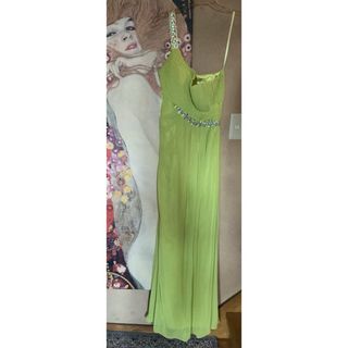 タダシショウジ(TADASHI SHOJI)の新品 USAロングドレス  SR LIME GREEN S(ロングドレス)