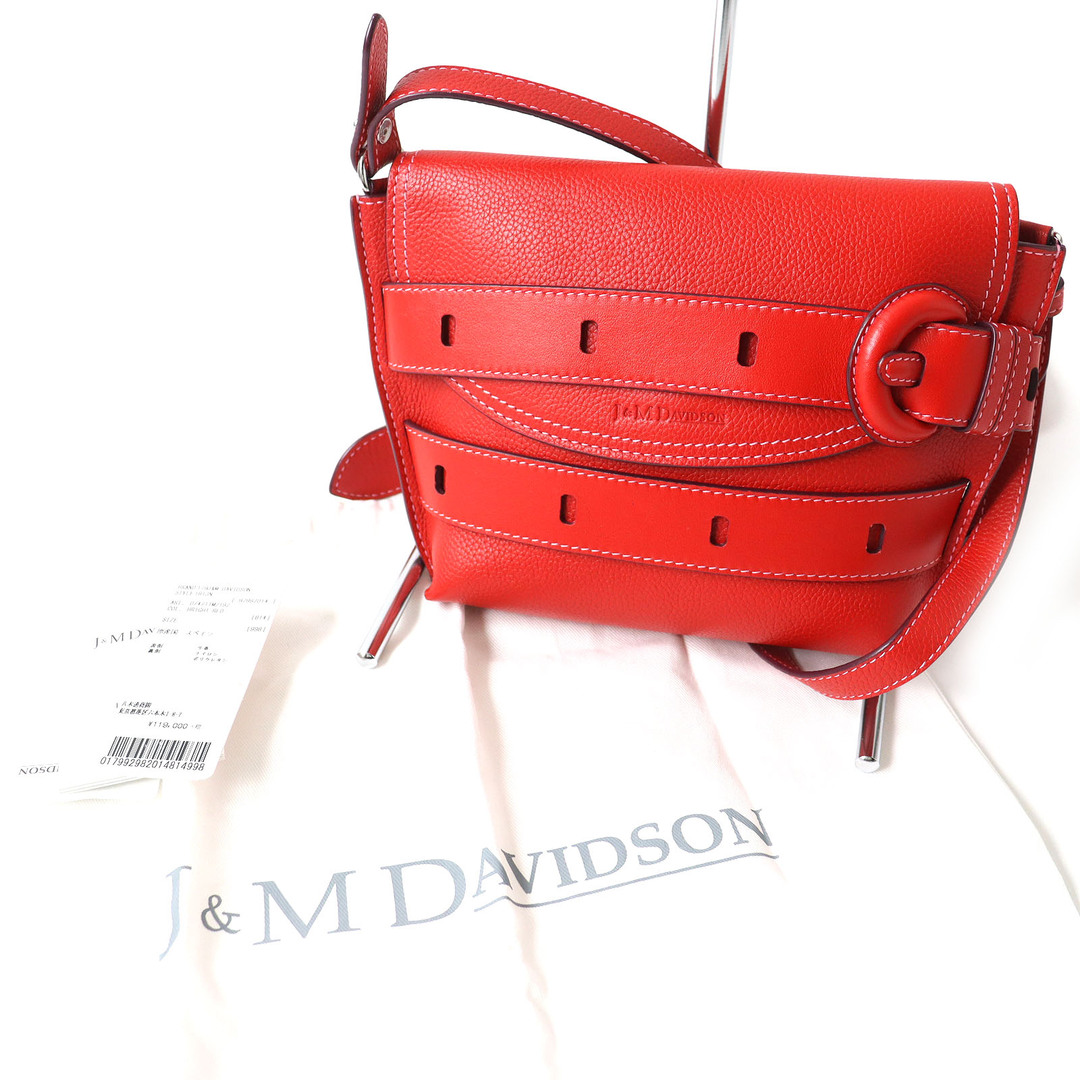 J&M DAVIDSON(ジェイアンドエムデヴィッドソン)の【ドンドン見直し】未使用品 J&M Davidson ジェイアンドエムデヴィッドソン THE BELT POUCH BRIGHT RED ショルダーバッグ 保存袋付き スペイン製 レディース 定価130,900円 レディースのバッグ(ショルダーバッグ)の商品写真