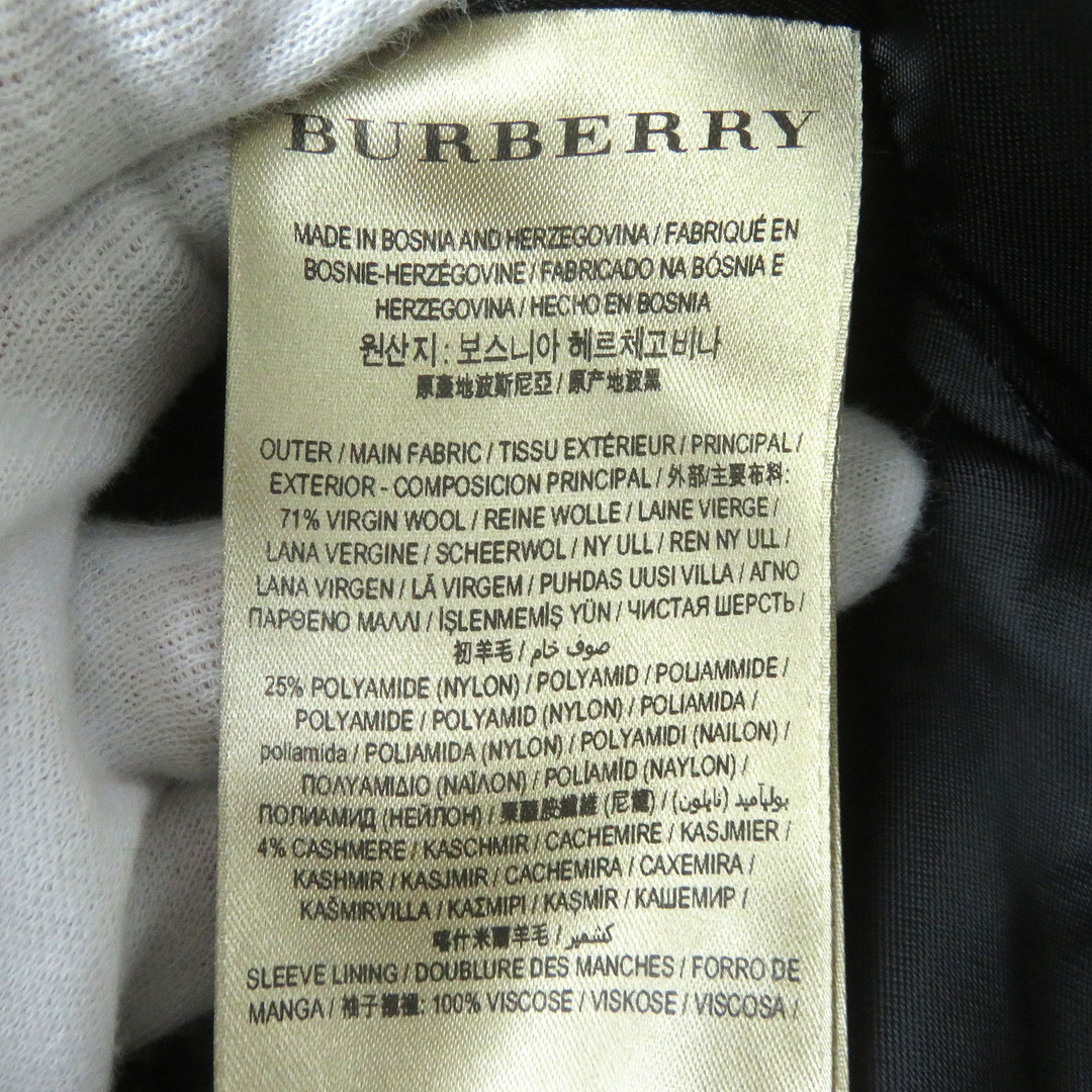 BURBERRY(バーバリー)の【ドンドン見直し】美品 BURBERRY BRIT バーバリー ブリット 4004388  裏地ノバチェック柄 カシミヤ混 ダブルブレスト コート ブラック 38 正規品 レディース レディースのジャケット/アウター(その他)の商品写真