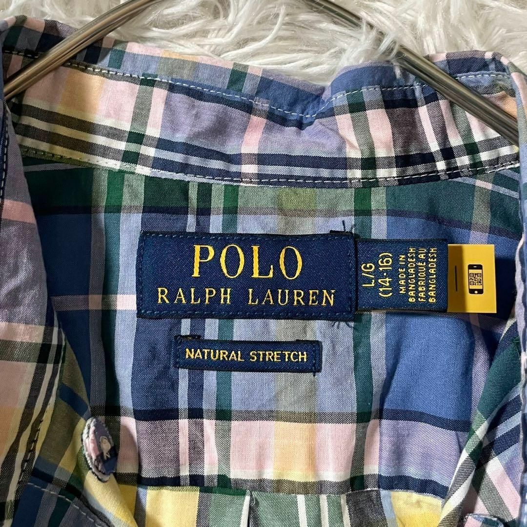 POLO RALPH LAUREN(ポロラルフローレン)の美品 現行タグ ポロラルフローレン チェック シャツ コットン 長袖 羽織り L レディースのトップス(シャツ/ブラウス(長袖/七分))の商品写真