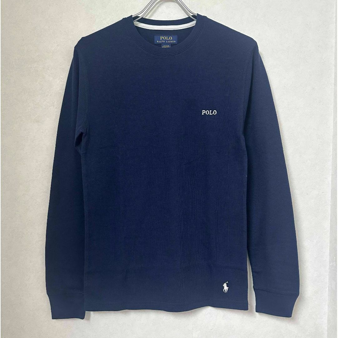 POLO RALPH LAUREN(ポロラルフローレン)の新品 M ★ ポロラルフローレン 長袖 ワッフル Tシャツ ネイビー US-S メンズのトップス(Tシャツ/カットソー(七分/長袖))の商品写真