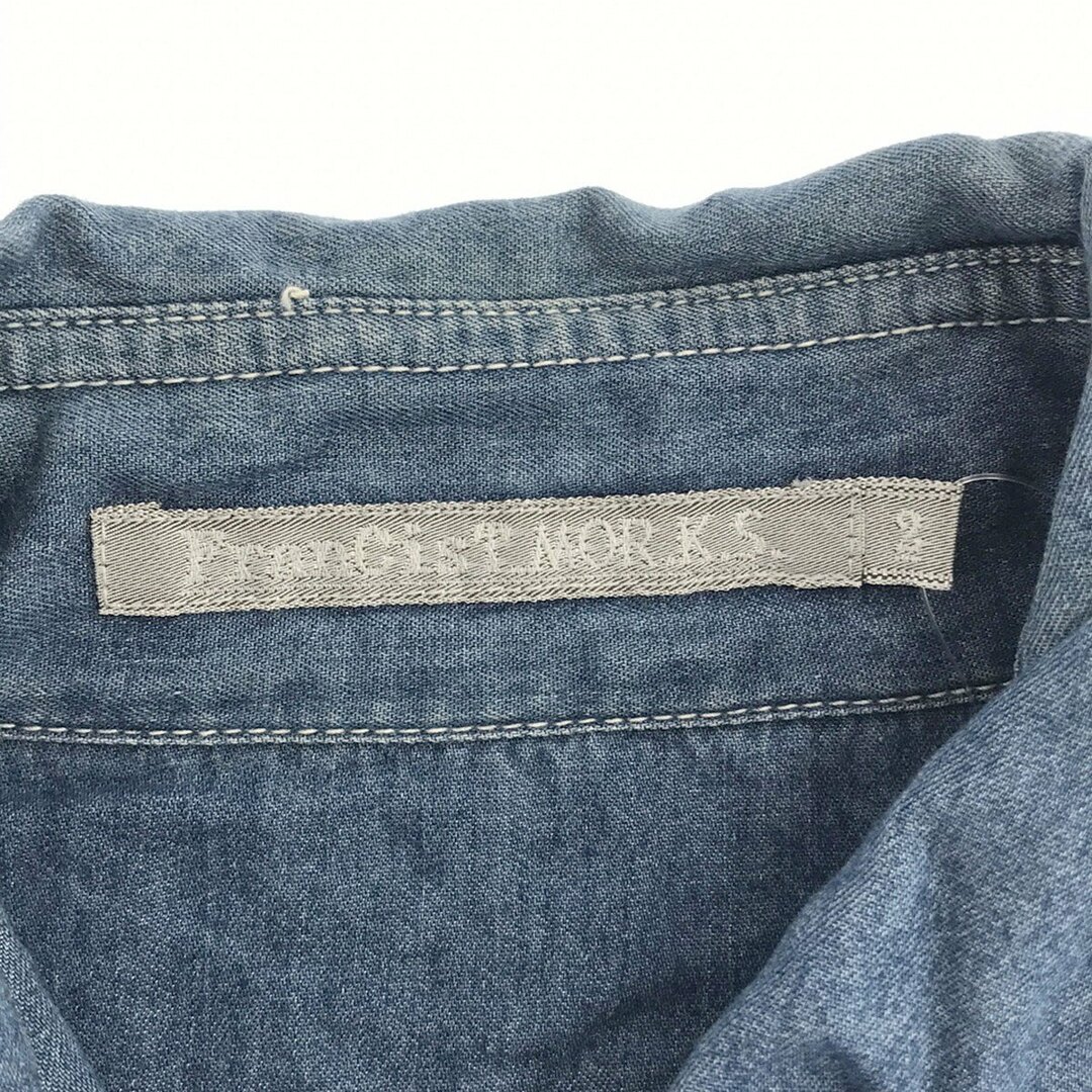 FranCisT_MOR.K.S.(フランシストモークス)のFranCisT_MOR.K.S フランシストモークス Vintage Lt.Oz Denim Skinny Western Shirt シワ加工デニムウエスタンシャツ インディゴ 2 MS1531 メンズのトップス(シャツ)の商品写真