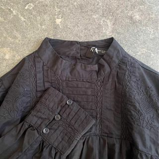 ザラ(ZARA)のZARA ザラ BASIC ベーシック ブラウス シャツ トップス 長袖 レース(シャツ/ブラウス(長袖/七分))