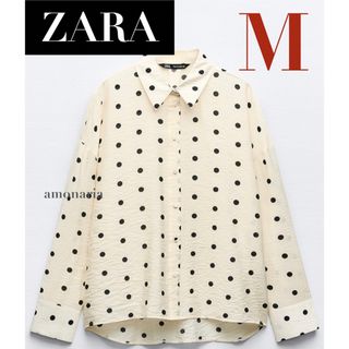 ザラ(ZARA)の【新品】ZARA ドットプリントシャツ ドット柄ブラウス　シャツブラウス　シャツ(シャツ/ブラウス(長袖/七分))