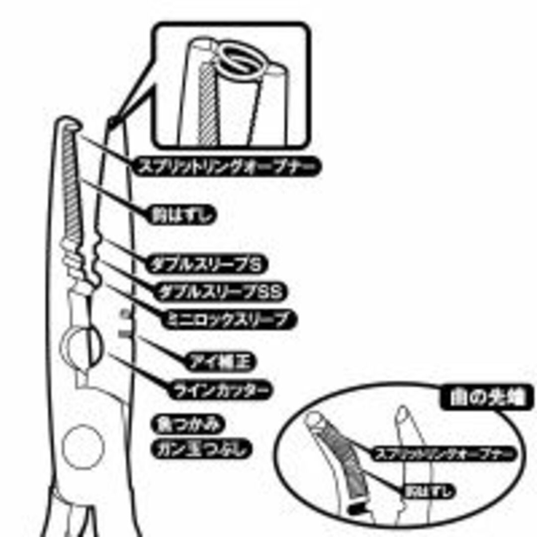 新品　プライヤー★ラインカッター＆スプリットリングオープナー★スリーブ潰し等に スポーツ/アウトドアのフィッシング(ルアー用品)の商品写真