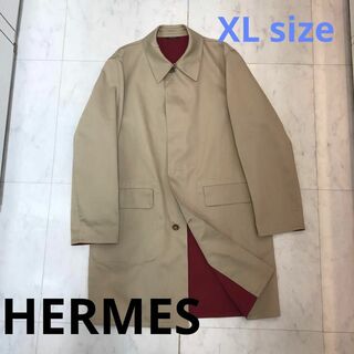 エルメス(Hermes)の☆美品☆HERMES　トレンチコート　ステンカラーコート　ベージュ　メンズ　XL(トレンチコート)
