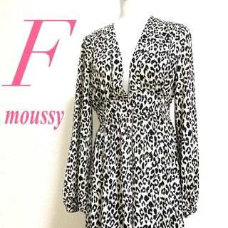 マウジー(moussy)のマウジー　ワンピース　F　ベージュ　ブラック　レオパード　カジュアル　ポリ100(ロングワンピース/マキシワンピース)