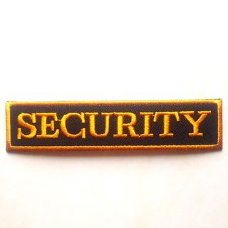 【送料込み】新品☆「SECURITY」（安全）のアイロンワッペン英字（黒×黄色）(その他)