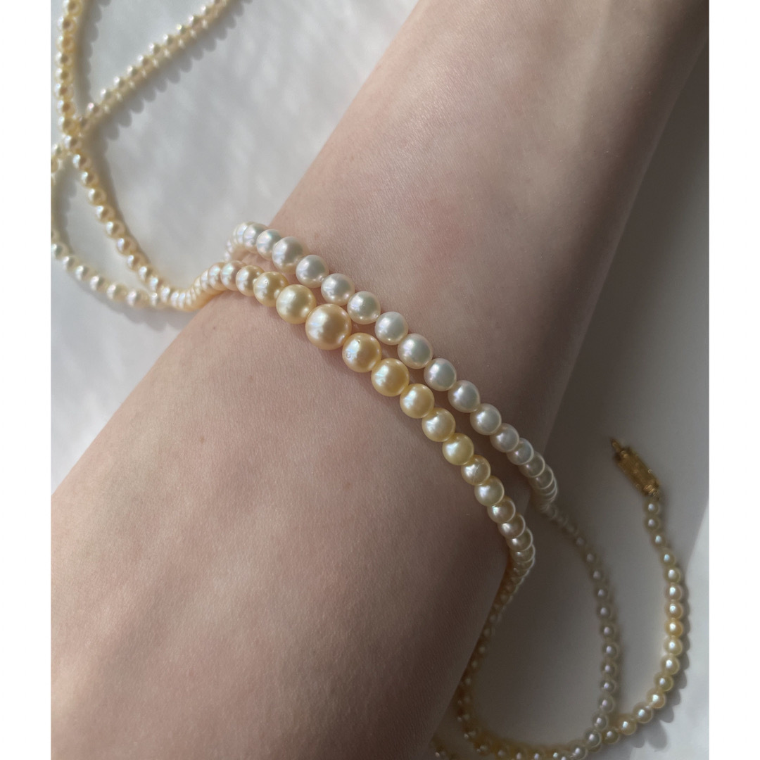 MIKIMOTO(ミキモト)の新品未使用　あこや真珠　本真珠　グラデーション　イエローゴールド系　ネックレス レディースのアクセサリー(ネックレス)の商品写真