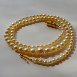 ミキモト(MIKIMOTO)の新品未使用　あこや真珠　本真珠　グラデーション　イエローゴールド系　ネックレス(ネックレス)