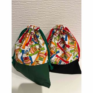 ハンドメイド☆給食袋セット☆ポテチ柄(外出用品)