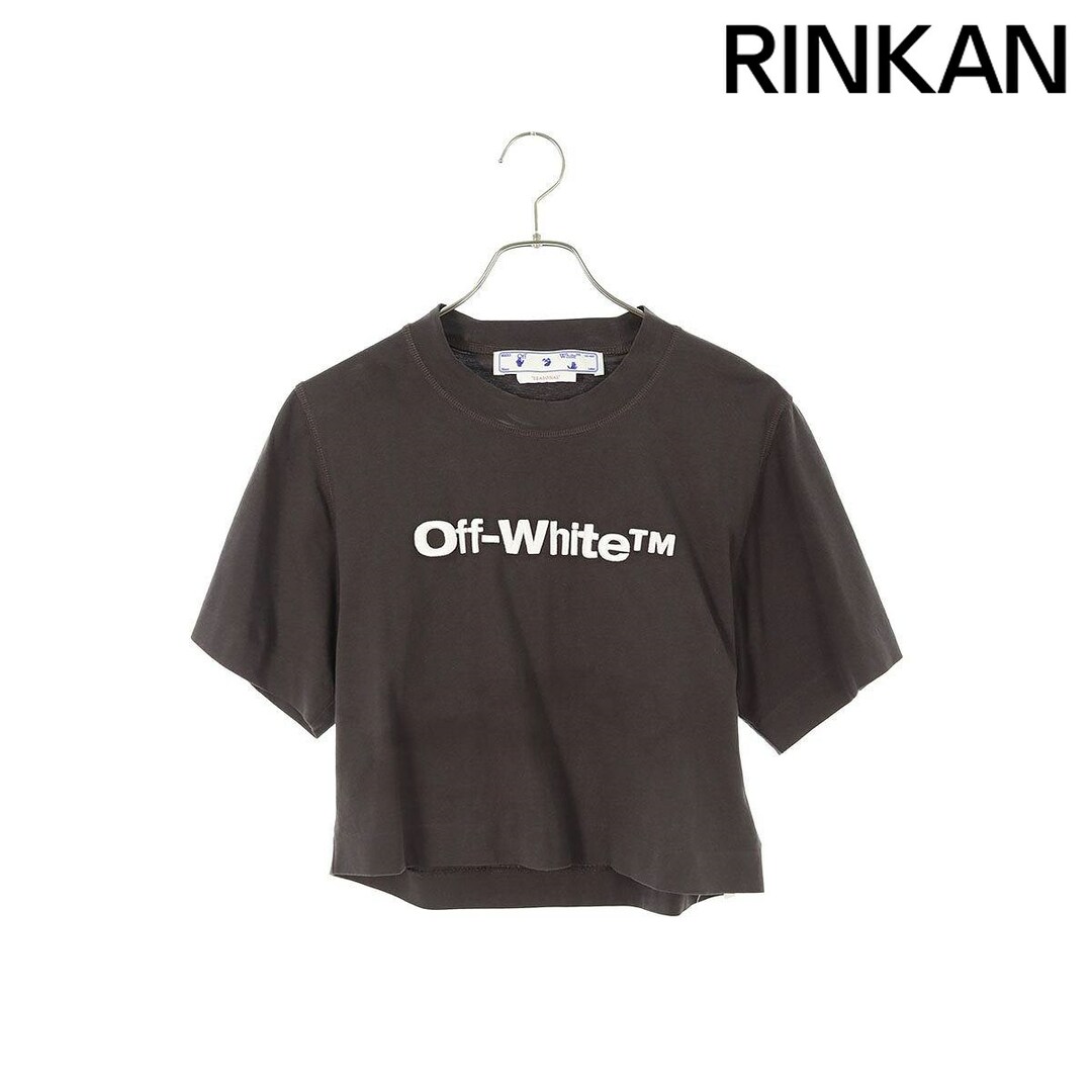OFF-WHITE(オフホワイト)のオフホワイト  OMAA090F22JER003 ロゴ刺繍ショート丈 クロップドTシャツ レディース XS レディースのトップス(Tシャツ(半袖/袖なし))の商品写真