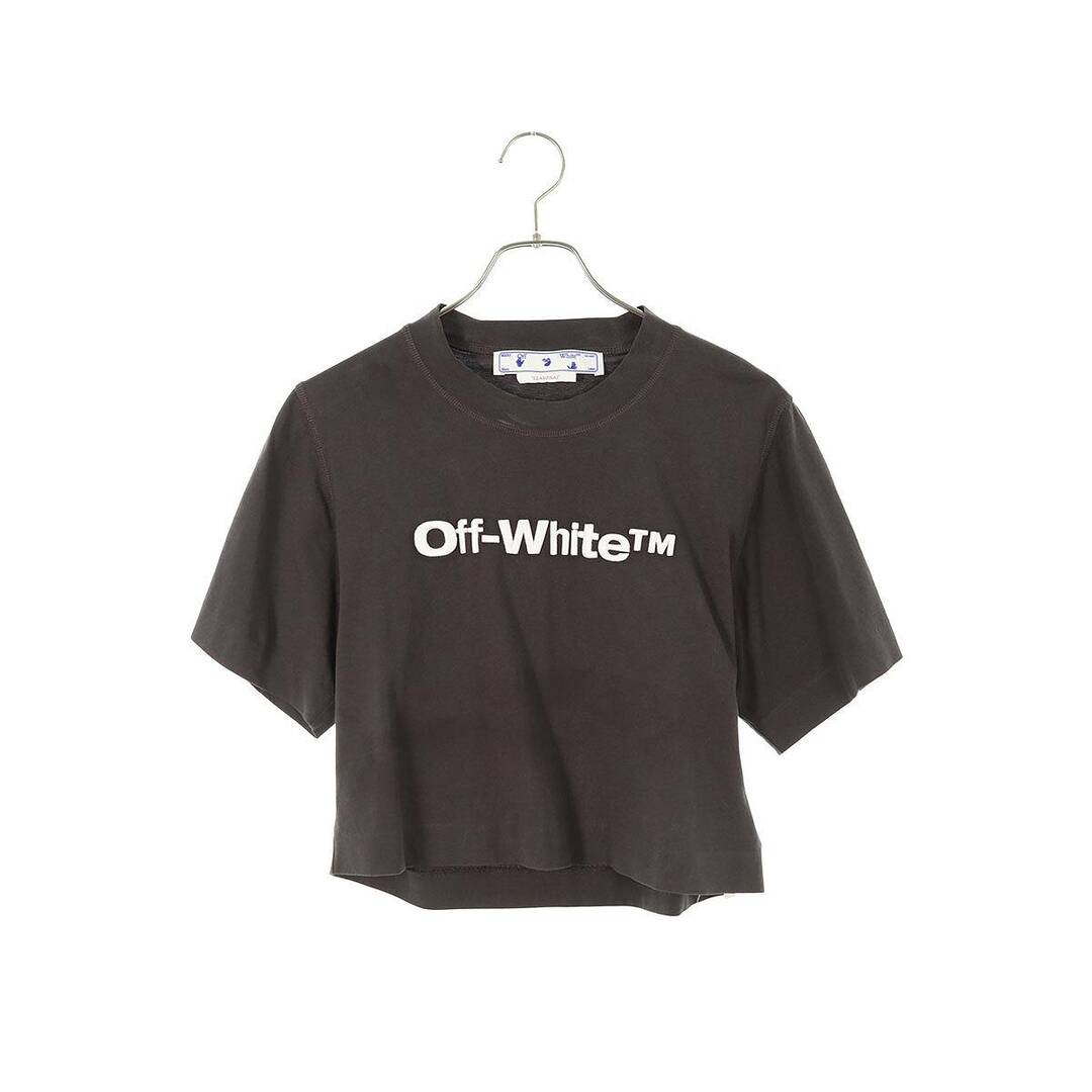 OFF-WHITE(オフホワイト)のオフホワイト  OMAA090F22JER003 ロゴ刺繍ショート丈 クロップドTシャツ レディース XS レディースのトップス(Tシャツ(半袖/袖なし))の商品写真