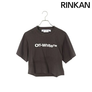 オフホワイト(OFF-WHITE)のオフホワイト  OMAA090F22JER003 ロゴ刺繍ショート丈 クロップドTシャツ レディース XS(Tシャツ(半袖/袖なし))