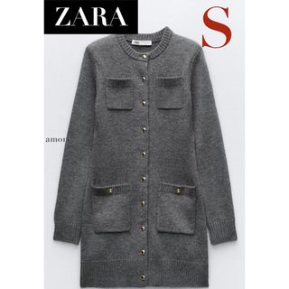 ザラ(ZARA)の【4/17まで限定出品＊新品】ZARA ポケットショートニットワンピース　ワンピ(ミニワンピース)