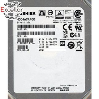 トウシバ(東芝)のTOSHIBA製HDD　MD04ACA400　4TB SATA600 7200　9000～10000時間以内(PC周辺機器)