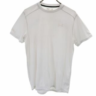 アンダーアーマー(UNDER ARMOUR)のアンダーアーマー ランニング 半袖 Tシャツ LG ホワイト UNDER ARMOUR heatgear FITTED メンズ 古着 【240313】 メール便可(ウェア)