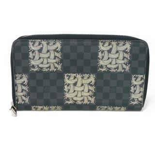 ルイヴィトン(LOUIS VUITTON)のLOUIS VUITTON ルイ・ヴィトン ジッピー オーガナイザー ロープ ノワール ブラック ホワイト ラウンドファスナー トラベルケース ロングウォレット ロングジップウォレット ダミエ グラフィット クリストファーネメス 長財布 N61214(長財布)